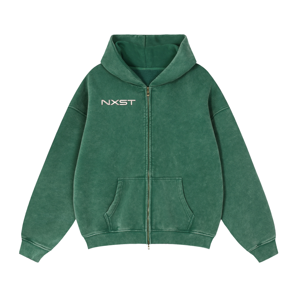 Zip-Through Boxy Fleece Hoodie
