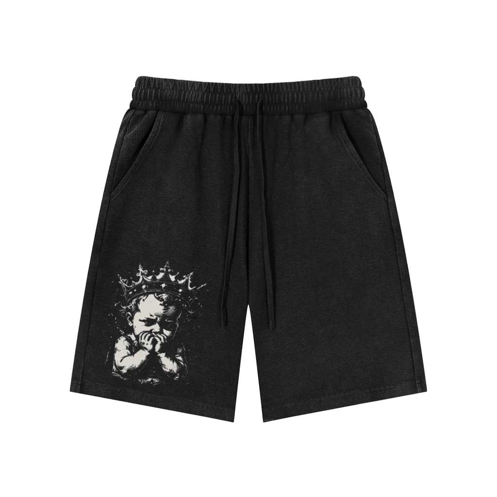 Mineral Wash Waffle Knit Shorts