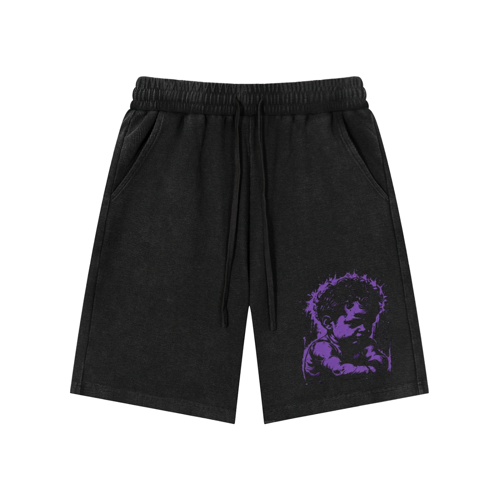 Mineral Wash Waffle Knit Shorts